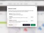 Okno nastavení cookies po kliknutí na tlačítko "Nastavení"